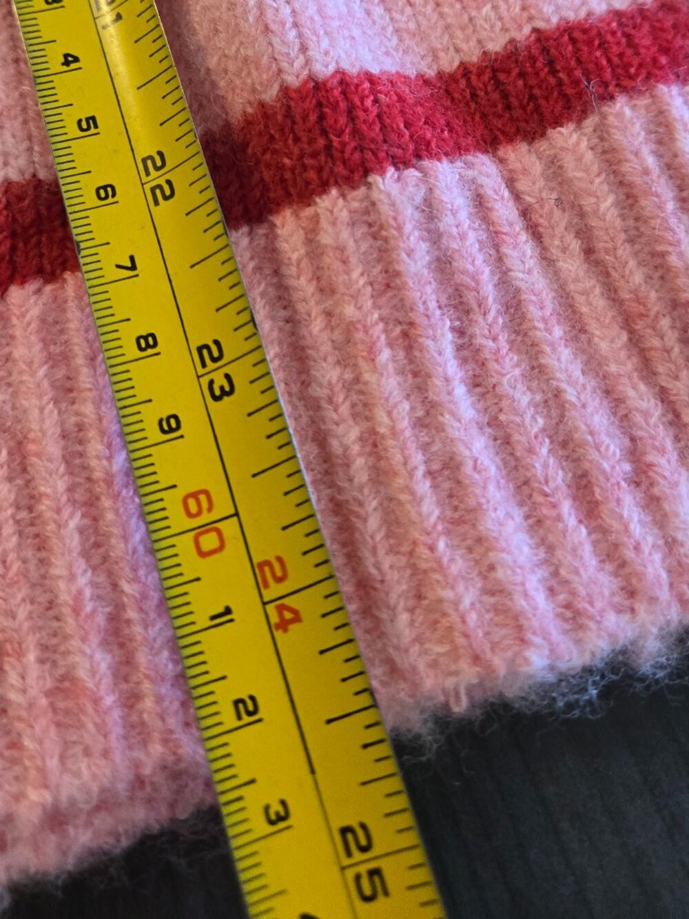 New FW2026 100% Mohair Sezane Style Red Pink Striped Cardigan 16-18 - Picture 8 of 8